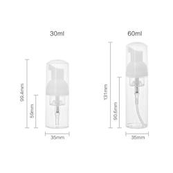 3PCS Empty Refillable Clear Plastic Foam Mousse Pump Bottle Vial Travel Cosmetic Makeup Packaging Bottle Container Pot (60ml)