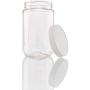 Plastic Wide Mouth Jar with Pressurized Screw On Lid Pack of 12 (16 oz) Crystal Clear Storage Container with White Pressure Sealed Foam Lined Cap