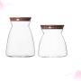 BESTONZON 2 Pcs Glass Jar with Airtight Seal Bamboo Lid Clear Food Storage Jar Glass Storage Tank for Kitchen Shop Home