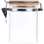 AUYE Glass Storage Jar,Coffee Bean & Kitchen food Container With Clamp Airtight wood Lid (29-Ounce)