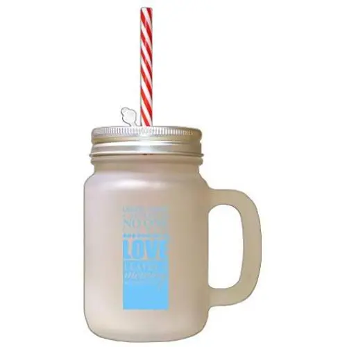 Hellblaues Todeserinnerung - Herzschmerz, der niemand heilen kann - Gefrorenes Glas Mason Jar mit Stroh.
