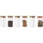 TNKML Glass Food Cans With Natural Bamboo Lid And Silicone Ring For Hermetically Sealed Small Transparent Tank Storage Tanks For Kitchen Storage Of Grain 6 300Ml