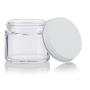 Clear Thick Glass Straight Sided Jar with Optional Multiple color Metal Airtight Lid - 2 oz / 60 ml (12 pack) + Spatulas