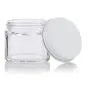 Clear Thick Glass Straight Sided Jar with multiple color optional Metal Airtight Lid - 2 oz / 60 ml (6 pack) + Spatulas