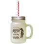 Brown DonT Flatter Yourself Cowboy I Was Looking At Your Horse Frosted Glass Mason Jar With Straw