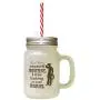 Brown DonT Flatter Yourself Cowboy I Was Looking At Your Horse Frosted Glass Mason Jar With Straw