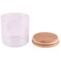 550Ml Kitchen Food Candy Nuts Transparent Sealed Glass Storage Bottle Terrarium Can Jar With Bamboo Lid 9.910Cm