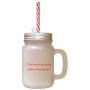 Red Never Let Schooling Interfere Education Frosted Glass Mason Jar With Straw