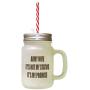Brown Army Wife Status Promise Frosted Glass Mason Jar With Straw
