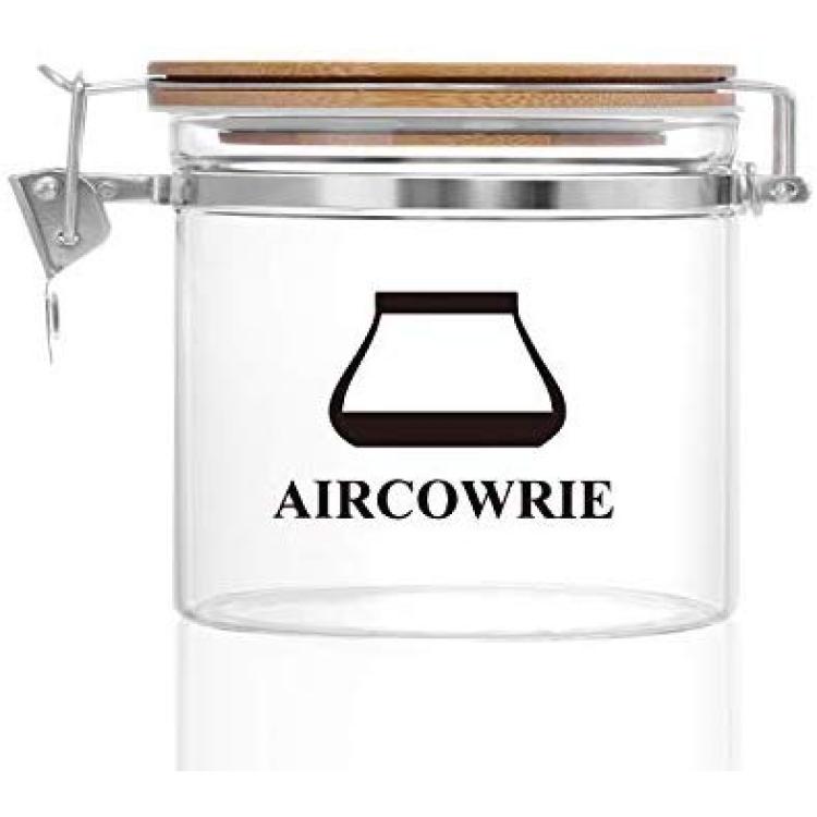 AIRCOWRIE Airtight Canister Food Storage Container For Kitchen Counter Sugar  Coffee Cookie Spices Glass Jars With