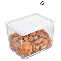 Kitchen Ware Crisper 2 Packs   Transparent Plastic Food Storage Refrigerator Refrigeration Sealed jar Food Storage Box (Size : 8107.5cm)