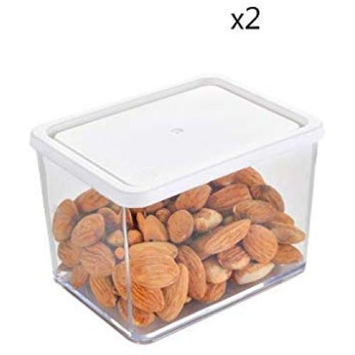 Kitchen Ware Crisper 2 Packs   Transparent Plastic Food Storage Refrigerator Refrigeration Sealed jar Food Storage Box (Size : 8107.5cm)