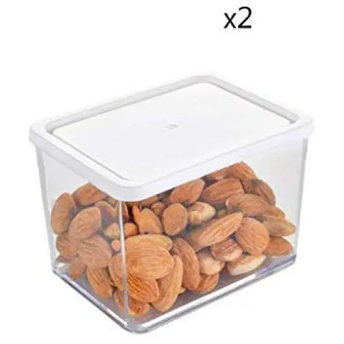 Kitchen Ware Crisper 2 Packs   Transparent Plastic Food Storage Refrigerator Refrigeration Sealed jar Food Storage Box (Size : 8107.5cm)