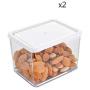 Kitchen Ware Crisper 2 Packs   Transparent Plastic Food Storage Refrigerator Refrigeration Sealed jar Food Storage Box (Size : 8107.5cm)