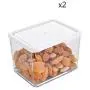 Kitchen Ware Crisper 2 Packs   Transparent Plastic Food Storage Refrigerator Refrigeration Sealed jar Food Storage Box (Size : 8107.5cm)
