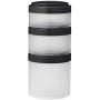 BlenderBottle ProStak Twist n Lock Storage Jars Expansion 3-Pak with Pill Tray, White/Black