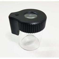Vista Jar (Black) - air Tight jar with Magnifying USB Rechargeable led lit lid