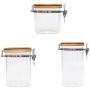 New Household Glass Storage Tank Sealed Clip Cover Transparent Storage Jar Food Storage Bottle,550Ml