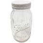 Mason Jar Drinking Glass Set - (1) 32oz Regular Mouth Ball Mason Jar with (1) Drinking Lid & Straw, (1) Storage Cap, (1) Metal Lid and Band, and (1) Spirit Quest Supplies Large Jar Opener