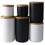 Sealed Canister Jar Home Kitchen Coffee Sugar Tea Storage Bottles Jars Kitchen Accessories Ceramic Sugar Cans with Lid,Black S