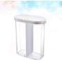 UPKOCH Transparent Food Storage Box with Fliptop Lid Plastic Crisper Kitchen with 2 Lattice Canned Cereals Sealed Cans Storage Tanks (White)
