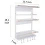 Kitchen Rack - Magnetic Fridge Organizer - 18x12.7x5 INCH - Paper Towel Holder, Rustproof Spice Jars Rack, Heavy-duty Refrigerator Shelf Storage Including 6 Removable Hooks (WHITE) - 2019 New Design Kitchen Rack - Magnetic Fridge Organizer - 18x12.7x5 INCH - Paper Towel Holder, Rustproof Spice Jars Rack, Heavy-duty Refrigerator Shelf Storage Including 6 Removable Hooks (WHITE) - 2019 New Design