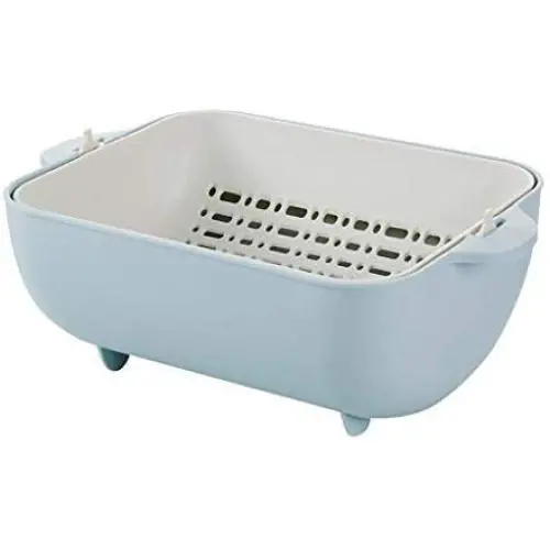 Ensemble Rociquet/Filtre et Bol, Paniers de Filtration à Double Couche pour Fruits et Légumes, Lavage et Mélange (20x29x11 cm) Ensemble Rociquet/Filtre et Bol, Paniers de Filtration à Double Couche pour Fruits et Légumes, Lavage et Mélange (20x29x11 cm)