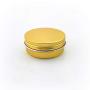 QUUPY 6 Pcs (60ml/ 2oz.) Gold Round Aluminium Jars Refillable Empty Makeup Containers Pot Tin Cases Cream Ointments Bottle Opaque Cram Jar Travel Containers Beauty Tool