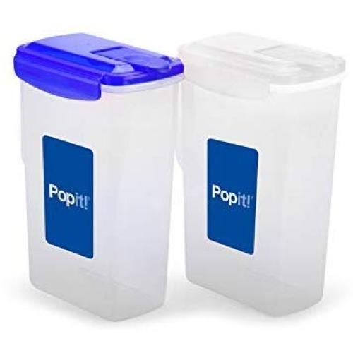 Popit! [2 Pack] Water Pitcher Set 77 Fluid Ounce, 2 x 77 fl oz Pitchers with Handle and Snap Down Lid, BPA Free, FDA Approved, Microwave, Freezer, Dishwasher Safe, by Popit!