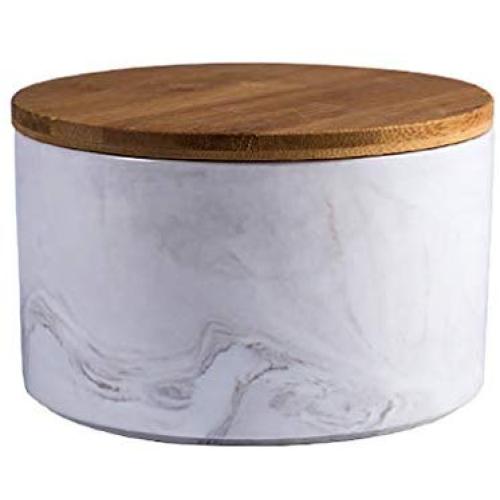 Cereal Containers Ceramic Seal Canister, Bamboo Cover With Sealing Ring Containers (color : B, Size : 1l)
