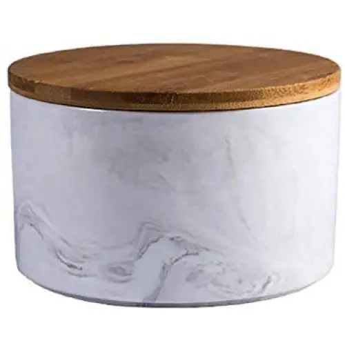 Contenants à Céréales Céramique avec Couvercle en Bambou et Anneau d'Étanchéité (Couleur : B, Taille : 1L)