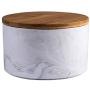 Cereal Containers Ceramic Seal Canister, Bamboo Cover With Sealing Ring Containers (color : B, Size : 1l)
