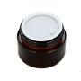 TOPWEL 20ML(2/3 OZ) Amber Glass Empty Refillable Cosmetic Cream Jar Pot Bottle Container (5PCS)