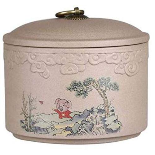 DRAGON SONIC Ceramic Tea Cans Sealed Large Storage Tea Jar Moisture-Proof Tea Caddy, C01