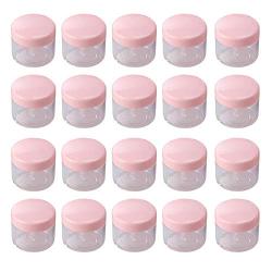 YASUOA 20 Pieces Empty Jars 20ml Plastic Bottles with Lids Cream Lotion and Cosmetic Small Storage Containers Refillable Bottle for Scrubs Samples Butters Travel DIY Compressed Mask Bubble Makeup