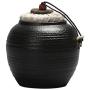Tea Storage Box Black Kitchen Canister Snack Sugar Tea Storage Container Jar Ceramic Tea Container Chinese Tea Tin Can Seal Cans,Deep Coffee Color
