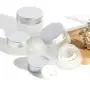 3er Set 5 ml 1/6 oz Frost-Optische Klare Glasbehälter mit Innenfolie und Silberdeckel Leere Wiederbefüllbare Kosmetikbehälter für Creme Lippenbalsam Lotion Aufbewahrungsflaschen für Reiseproben