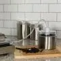Dichtungsgurte Sets 3-teilig, Edelstahlbehälter mit Sichtdeckel, Vakuumindikator und Universal-Hose-Anschluss – zur Frischeerhaltung von Kaffee, Pasta, Obst, Marinaden etc.
