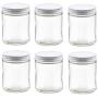 Nakpunar 2 oz Glass Jars with Metal Lid for Creams, Spice, Honey, Jams … (White, 6)