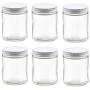 Nakpunar 2 oz Glass Jars with Metal Lid for Creams, Spice, Honey, Jams … (White, 6)