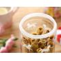 Glass Carousel Storage Jar Seal Can Canister with Lid, Kitchen Glassware Food Beverage Preserving Container Serving Candy, Cookie, Rice, Spice, Milk Powder, Sugar, Nuts, Tea, Container (L)