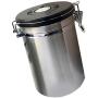 homozy Airtight Coffee Canister, Stainless Steel Container for the Kitchen, Coffee Ground Vault Jar With Co2 Valve, Great for Tea Coffee Sugar Storage (L)