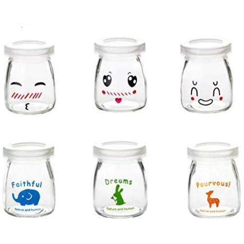 Gift 5 Glass Pudding Bottle Yogurt Cup Milkshake Cup Mousse Cup Home Baking Mold Yogurt Bottle Jam Jar