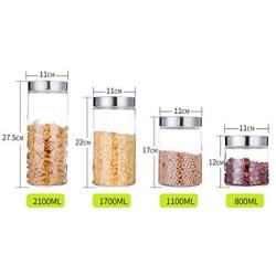 Kitchen Round Glass Sealed Cans With Lid Food Storage Cans Snacks Honey Miscellaneous Grains Tea Milk Powder Bottles (Size : S)