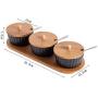 Seasoning Jars, Seasoning Storage, Ceramic Seasoning Jar Set of 3 (with Bamboo Cover), Storage of Salt/Pepper/Sugar/Sesame, Creative Home Gifts,Black