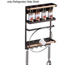 Refrigerator Rack Side Shelf, Magnetic Spice Rack Jar Rack Storage Organizer Rack for Kitchen Shelf Storage Refrigerator and Metal Side Hanging Rack Organization