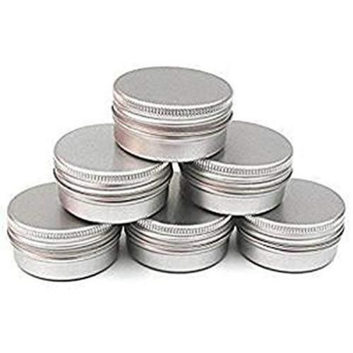 CTKcom 5-Ounce 6-Packs Screw Top Metal Steel Tins Aluminum Tin Cans Gram Jar,150ml Empty Slip Slide Round Containers For Lip Balm,Salve,Crafts,DIY Beauty,Cosmetic,Candles,Storage Kit,Pack of 6