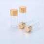 12Pcs 10ml/0.33oz Clear Glass Storage Container Bottle Vial Jars for Cosmetics Travel Essential Oils Powders Creams Ointments Grease and Capsule(Gold Lid)