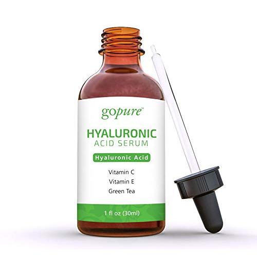 goPure Hyaluronic Acid Serum for Face - Anti Aging Serum with Vitamin C & E, Green Tea - Anti Wrinkle Hydrating Serum - Facial Moisturizer Collagen Serum - Helps Hydrate and Plump the Skin