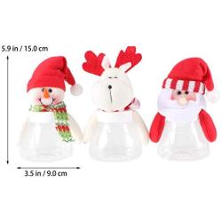 STOBOK 3pcs Christmas Jar Candy Food Storage Container Cookie Jar Xmas Tabletop Decor Goodie Bag Filler Party Favors Supplies